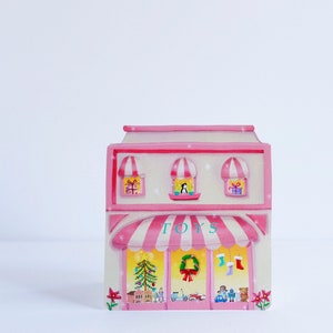 SKLEP Z ZABAWKAMI BOŻONARODZENIOWE Kartki świąteczne | Kartki okolicznościowe Little Christmas Shop | Kartki świąteczne Toy Store | Kartki w kształcie domku na Boże Narodzenie |