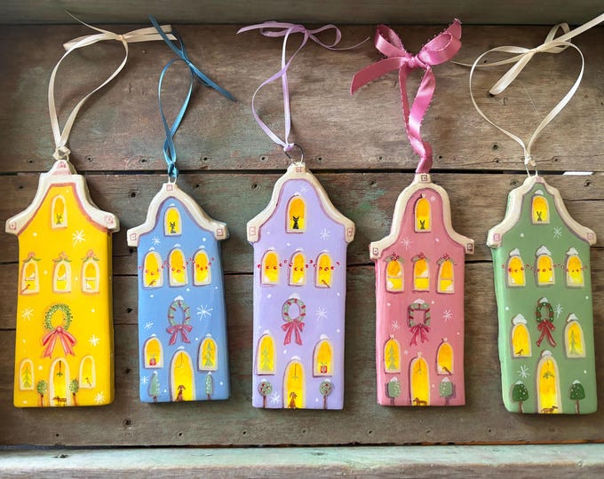 Personalized Flemish House Christmas Ornament: Handmade Holiday Decor