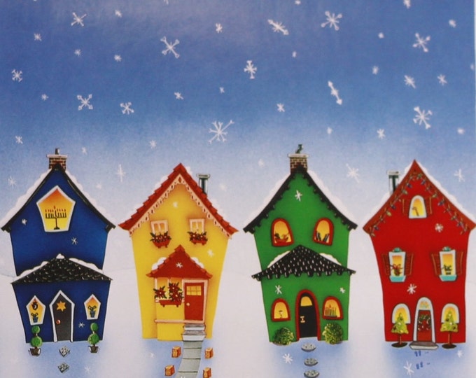 Holiday Cottage Greeting Cards: Hanukkah, Christmas, Kwanzaa, Navidad