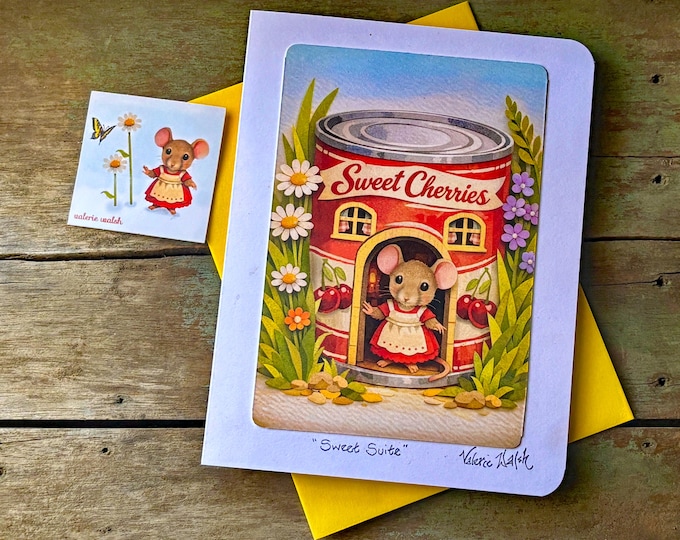 Mouse Girl Greeting Card | Sweet Suite | Paper Art