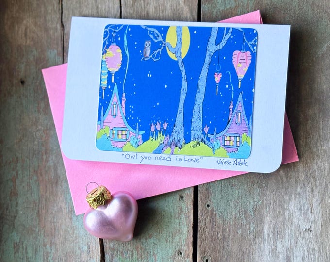 Owl you need is Love --Whimsical Vintage Valentine Card Set