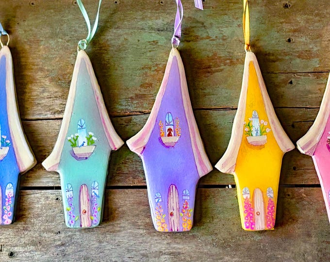 Storybook Cottage Ornament-Spring Fairy Tale Decor