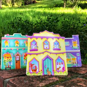 EASTER GREETING CARD Little Easter House Greeting Card House Shaped Card for Easter Easter Themed Card Valerie Walsh Greeting Cards image 5