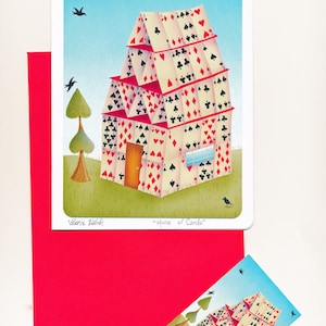 House of Cards Grußkarte | Freundschaftsgruß | Spielkarten Postkarte |  Poker Spieler Grußkarte | Valerie Walsh Karten