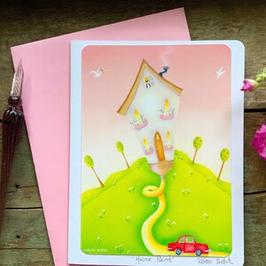 Hausfarbe Blanko Karte | Freundschafts-Gruß-Karte | Ich wünsche Ihnen einen magischen Tag Postkarte | Valerie Walsh Grußkarte | Geburtstagsgrüße