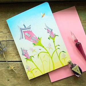 Zimmer Pflanzen Blanko Grußkarte | Blumen-Haus-Garten-Bienen Gärtnerin Postkarte | Wunderliche Welt der Valerie Walsh