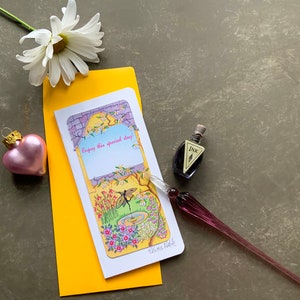 Cartão de felicitações em branco "Jardim Secreto" | Cartão "Jardim-Flores-Lago-Fadas" | Cartão Slimline - Dia dos Namorados - Aniversário - Cartão "Só Porque Porque É" | Cartão Valerie Walsh