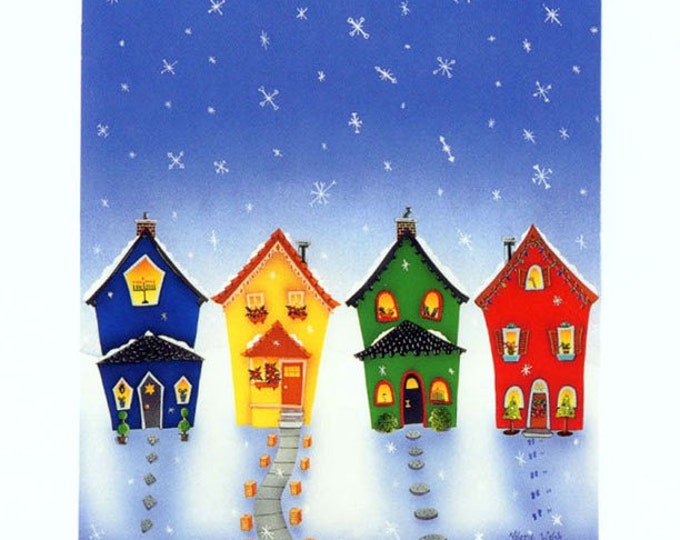 6 Celebrate the Holidays Together Greeting Cards | Hanukkah, Feliz Navidad & Christmas Greetings | Interfaith Celebration Cards | Val Walsh
