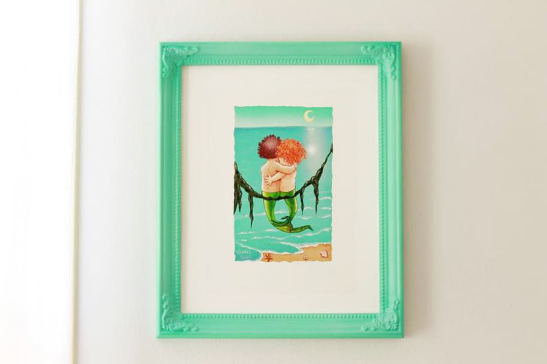 Merkids Framed Art Print Vintage Framed MERMAIDS Mermaid Etsy