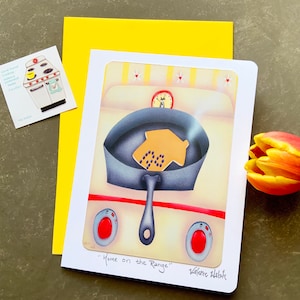 Accueil à proximité CARTE DE VUX vierge | en forme de maison de crêpe en forme de maison | Salutations de cuisine | Cartes pour cuisiniers | Valerie Walsh Cartes de vœux