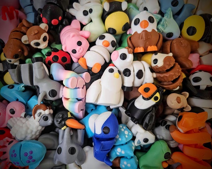 Articulating Mini Animals 3d Printed Fidgets ZOU3D