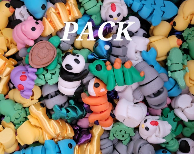 3D Printed Wigglitz Mystery Pack Articulating Mini Fidget Animals ZOU3D