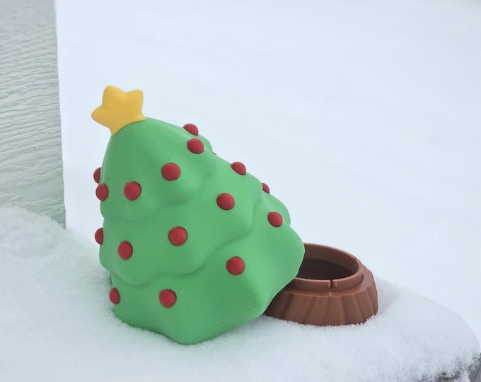 Christmas Tree Box Container | 3D Printed, Holiday Toy Decor