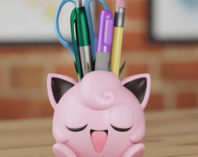 JigglyPuff Pokemon Minimalist Planter Pen Holder Succulent Planter DIY Paint project