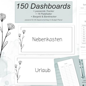 Dashboards, Deckblätter, Tracker A6 Umschlagmethode Budget Planer minimalistisch in schwarz weiß | Finanzplaner PDF Download | Sparchallenge
