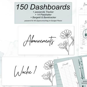 Dashboard, fogli di copertina, tracker, pianificatore di budget in formato A6, design minimalista in bianco e nero | Download PDF del pianificatore finanziario | Sfida di risparmio
