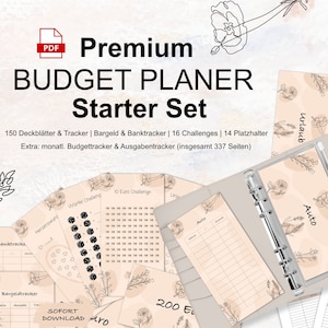 Set iniziale per pianificatore di budget XXL per metodo busta A6 | Copertine, tracker e sfide | Scarica PDF Pianificatore finanziario | Risparmia con i raccoglitori di risparmio