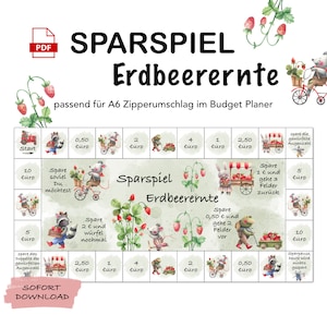 Sparspiel Sparchallenge A6 Umschlagmethode | Budget Planer | Sparbinder Budgetbinder Umschläge | PDF digitaler Download | Taschengeld sparen