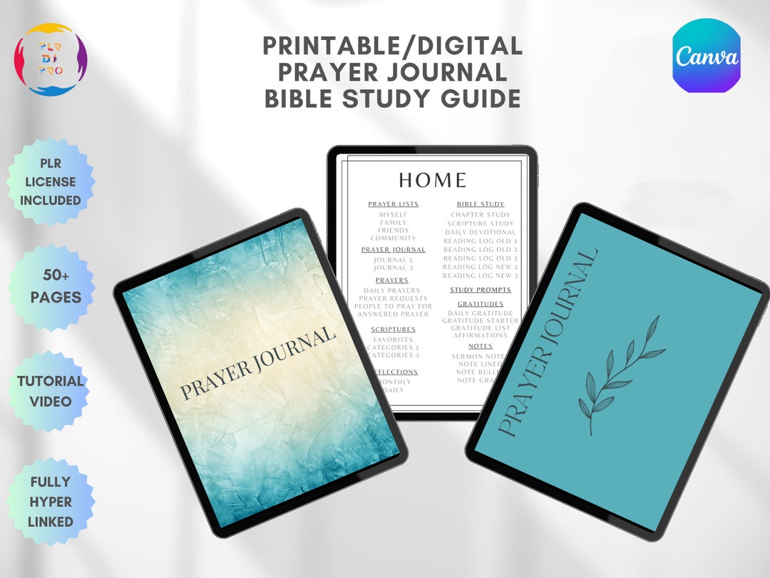 PLR Digital Prayer Journal, Printable Prayer Journal & Study Guide ...