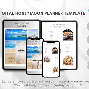 Digital Honeymoon Planner | Travel Planner Template | PLR | Mobile Itinerary | Hyperlinked