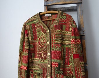 Multicoloured ethnic cardigan from Devernois Paris