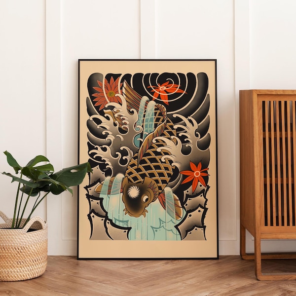 Japanese Koi Print : High Resulotion 315gsm Fine Art Paper