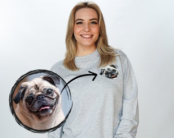 Suéter bordado personalizado para mascotas personalizado con estampado de bordado de perro o gato