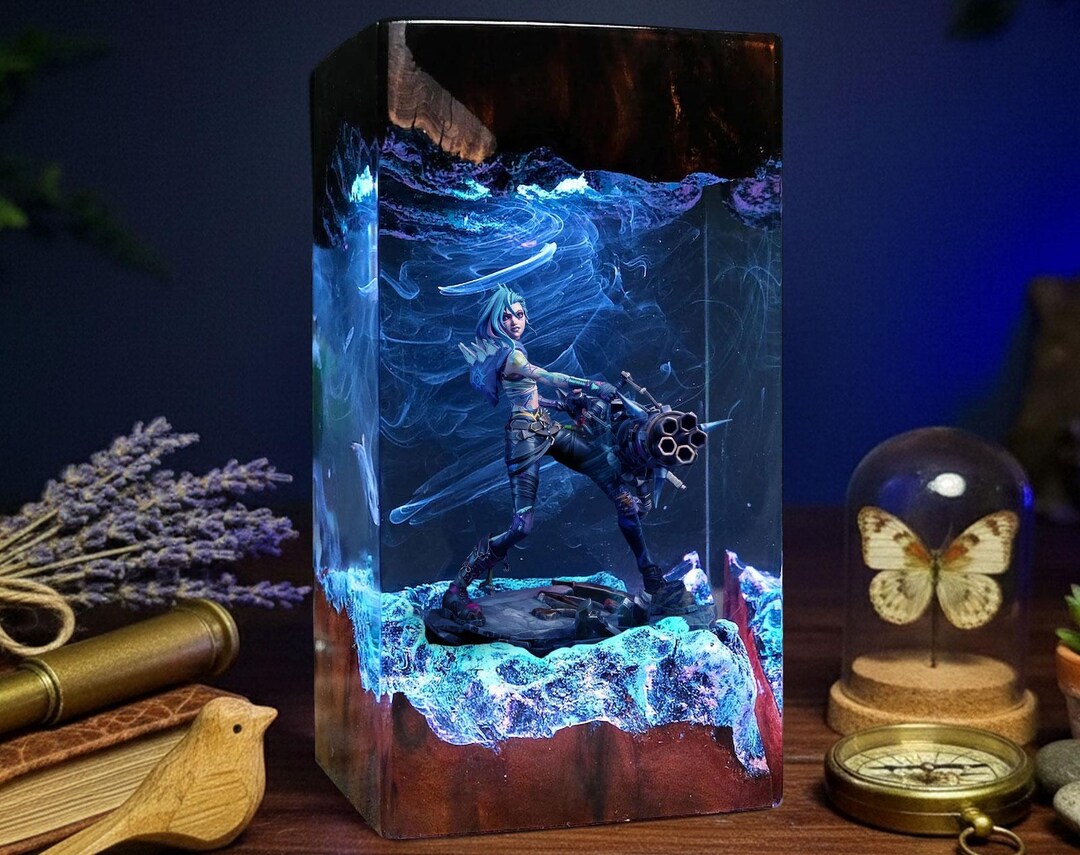Jinx Lol Resin Lamp, League of Legends LED Night Light, LED Crystal ...