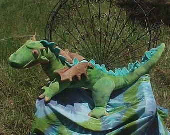 53 Inch Waldorf Dragon Made of Hand Dyed Cotton Velour  Semi custom