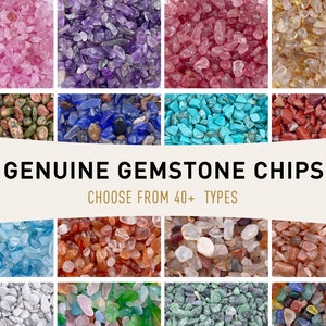 Genuine Gemstone Bulk Crystal Chips: 1 oz bags, 5Mm Loose Undrilled Semi Tumbled Mini Crystals, 40+ Different Kind Of Gemstone Chips