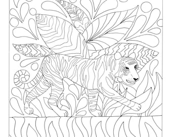 Digital Printable Download Wild Things Coloring Book Burning Bright e-sheet colorable page