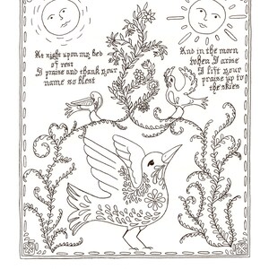 Printable Digital Download American Fraktur Paint-and-Color Book E-Sheet