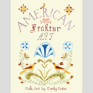 Digital Printable E-Book Folk Art Coloring Book – American Fraktur Paint and Color Book