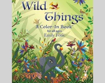 Folk Art Coloring Book Wild Things for adults kids colorable him her son daughter mom dad friend colorable art