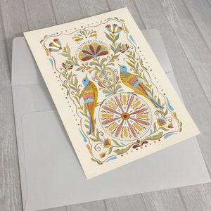 Druckvorlage American Fraktur Karte "