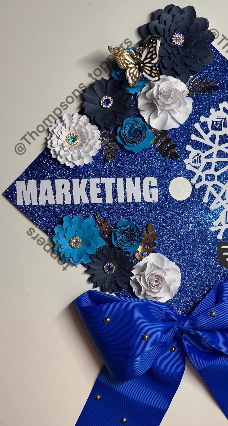 Glitter Cardstock Graduation Topper for Marketing Major With Paper ...