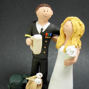 Army Groom In Uniform Wedding Cake Topper, Dress Blues Uniform Wedding Cake Topper, Beer Stein Wedding Cake Topper, Army Wedding Cake Topper image 1