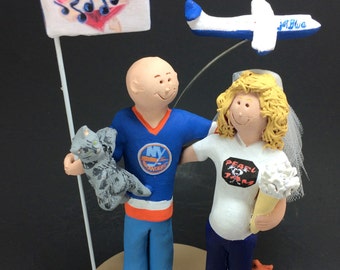 New York Islanders Wedding Cake Topper, Pregnant Bride Wedding Cake Topper, Pearl Jam Wedding Cake Topper,  Wedding Cake Topper Custom Made