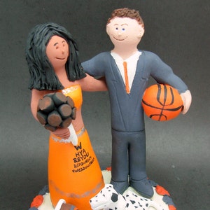 Bride in Sari Wedding Cake Topper, East Indian Bride Wedding Cake Topper, Basketball Groom Wedding Cake Topper, Mixed Race Anniversary Gift