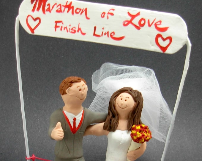 Marathon Runner's Wedding Cake Topper, Joggers Wedding Cake Topper, Athletes Wedding Cake Topper, Joggers Wedding CakeTopper,Jogging  Statue