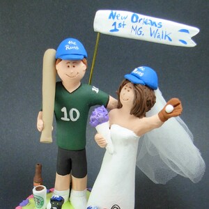 Shopping Diva Bride Marries Baseball Groom Wedding Cake Topper, Shopaholic&#39;s Wedding Anniversary Gift, Baseball Wedding Anniversary Gift