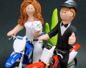 Desert Dirt Bike Motorcycle Wedding Cake Topper, Anniversary Gift for Honda Motorcycle Riders, Honda Dirt Biker's Wedding Anniversary Gift.