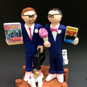 Wedding Cake Topper des hommes gais, Gay Wedding Cake Topper, Caketopper pour 2 hommes, deux palefreniers Caketopper, Gays Wedding Cake Topper