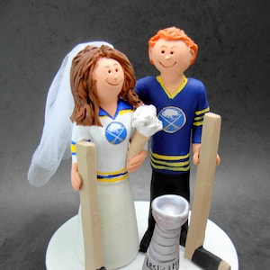 Buffalo Sabres Wedding Cake Topper, Hockey Wedding Cake Topper, Hockey Bride Wedding Cake Topper, Stanley Cup Wedding Cake Topper