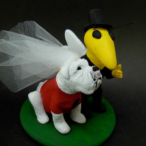 Georgia Bulldog Football Wedding Cake Topper, Georgia Tech Buzz Wedding Cake Topper