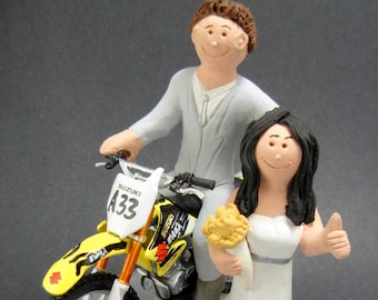 Off Road Suzuki Motorcycle Wedding Cake Topper, Anniversary Gift for Motorcycle Riders, Suzuki Motorcycle Wedding Anniversary Gift.