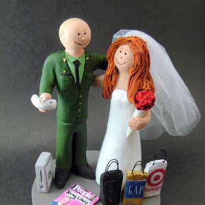 Bald Marine&#39;s Wedding Cake Topper,  Soldier&#39;s Wedding Cake Topper, Military Wedding Cake Topper, Army / Air Force / Navy Wedding Cake Topper