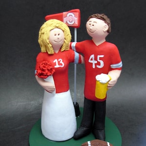 Ohio State Football Wedding Cake Topper, Ohio State Wedding Anniversary Gift/Cake Topper, NFL Football Wedding Cake Topper, NCAA Cake topper