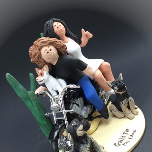 Fait pour les mariages de sexe même sur mesure lesbiennes motocycliste Wedding Cake Toppers !... fait à la main selon vos spécifications. Gâteaux de mariage lesbien