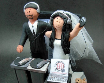 Hispanic Groom Marries American Bride Wedding Cake Topper - Custom Made to Order